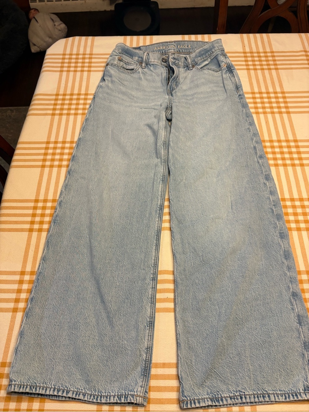 American Eagle Outfitters Light Wash Wide Leg Jeans